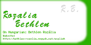 rozalia bethlen business card